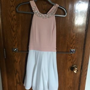 Pink and white dress